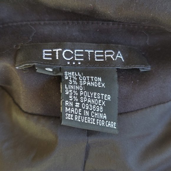ETCETERA Black cotton Double Breasted Jacket Blazer 6 - Picture 4 of 4